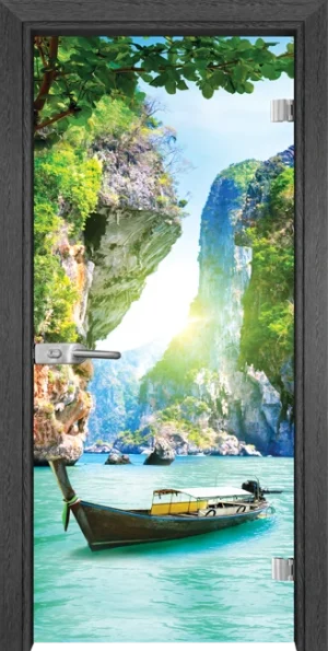 Стъклена врата Gama Print G 13-15, Сив кестен