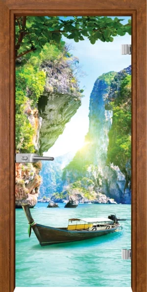 Стъклена врата Gama Print G 13-15, Златен дъб
